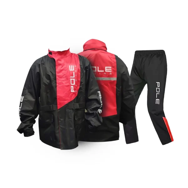 Pole raincoat black red 1