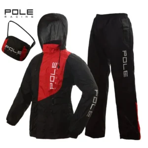 Pole raincoat black red 2