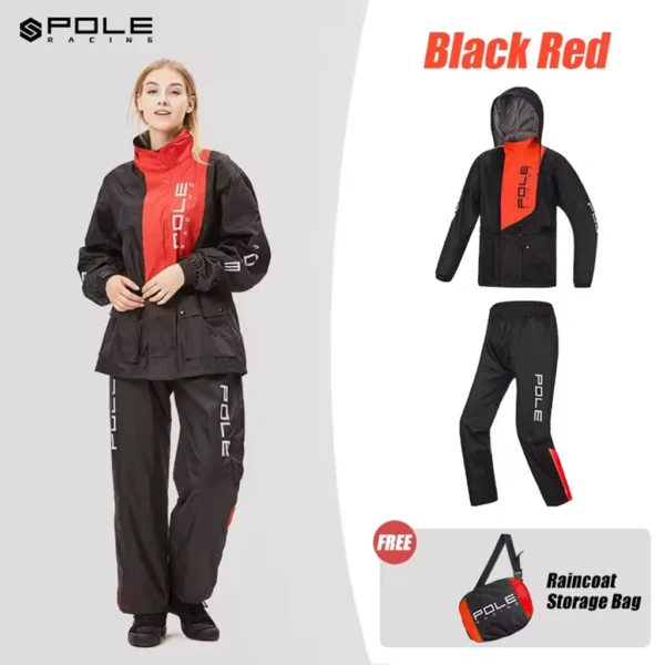 Pole raincoat black red 3